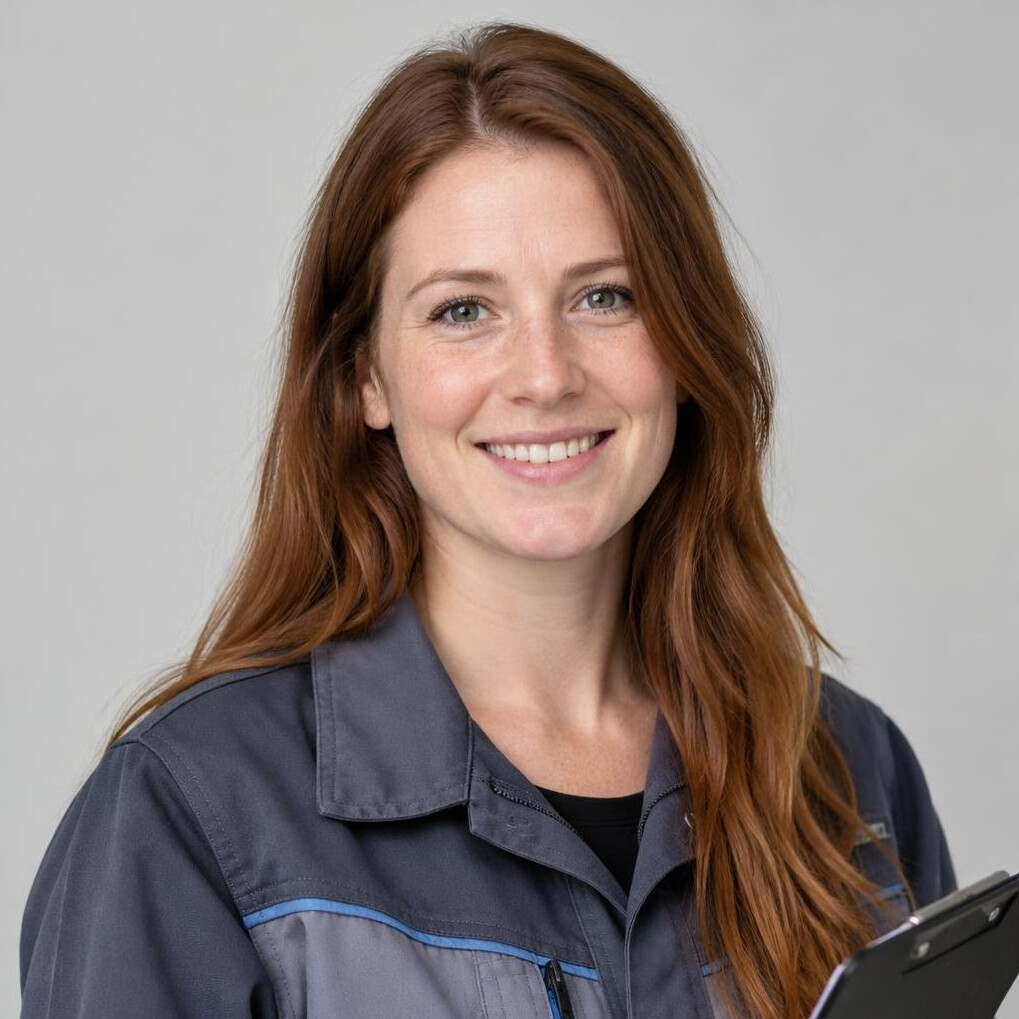 Portrait of a smiling woman with long hair