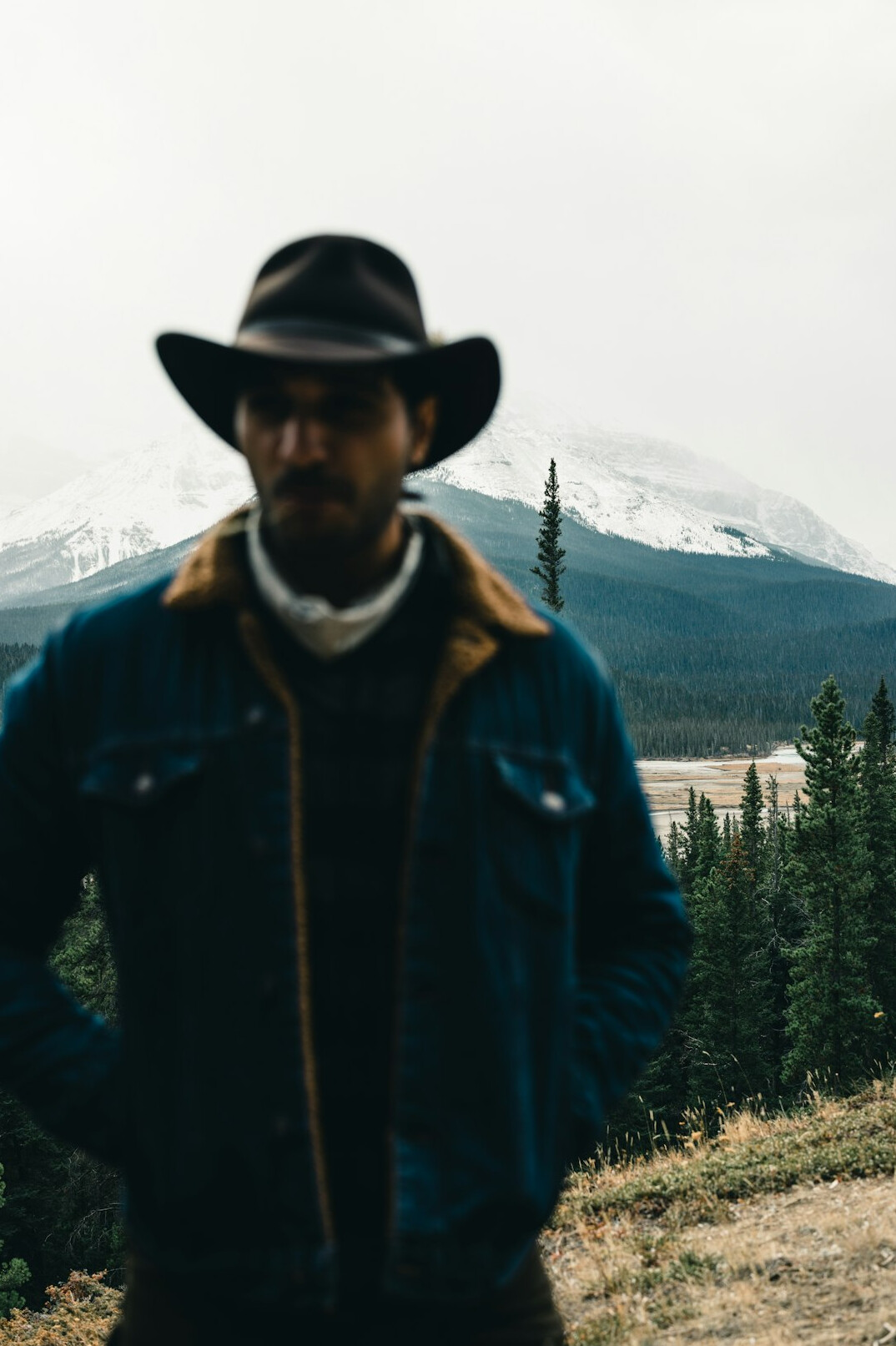Portrait of a bearded man outdoors