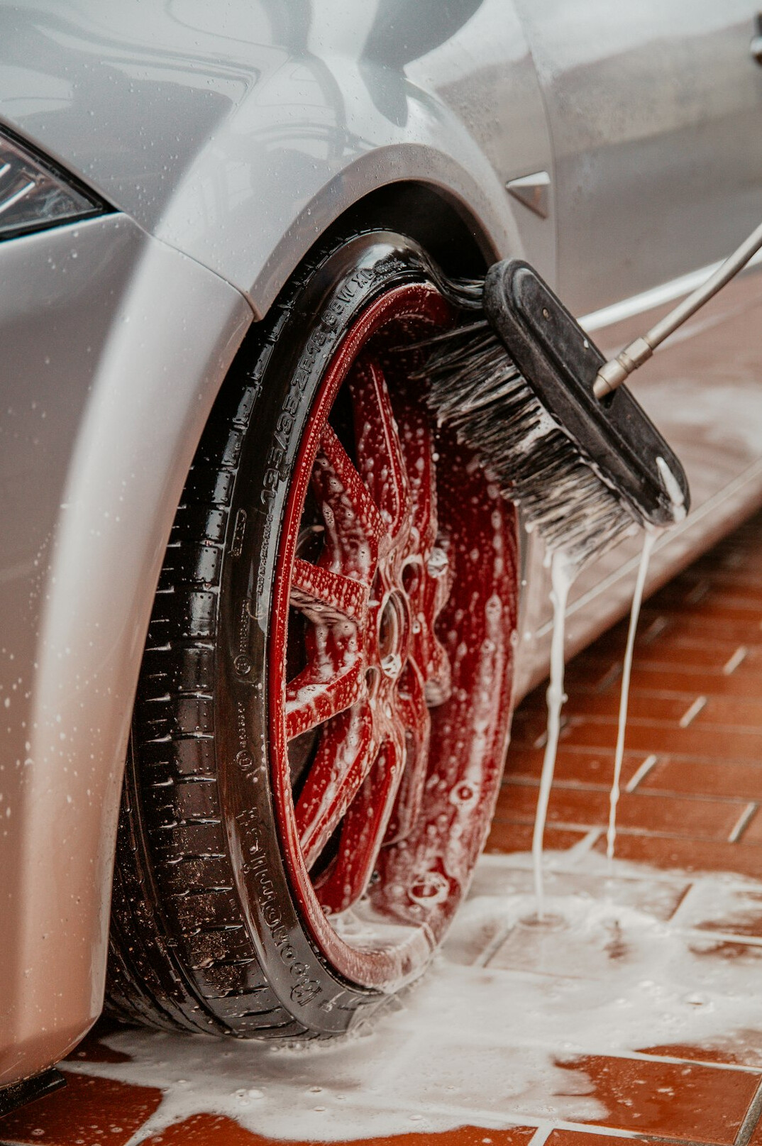 Premium car front with clean wheels